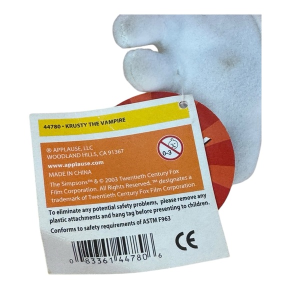 Applause Krusty the Vampire Talking Plush 2003 The Simpsons Collectible - Picture 7 of 9